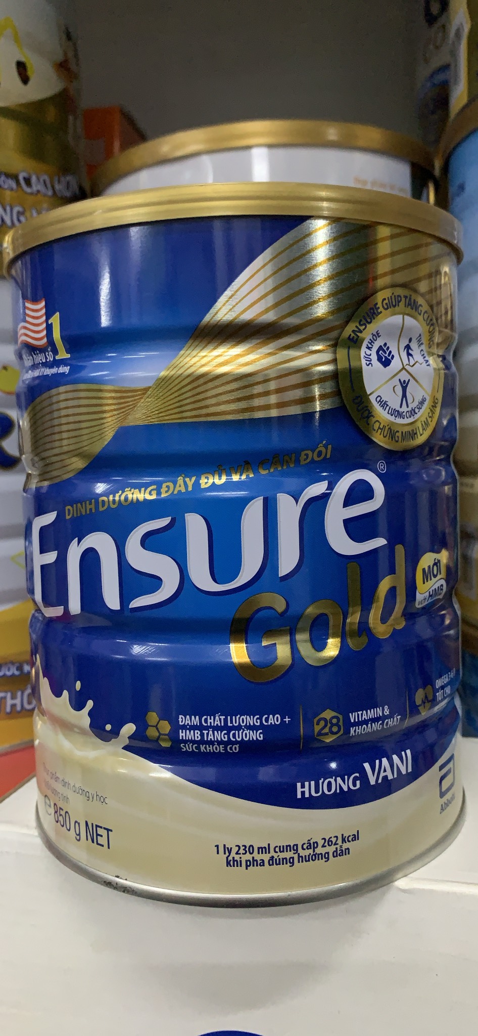 Sữa bột Ensure Gold Abbott hương vani (HMB) 850g