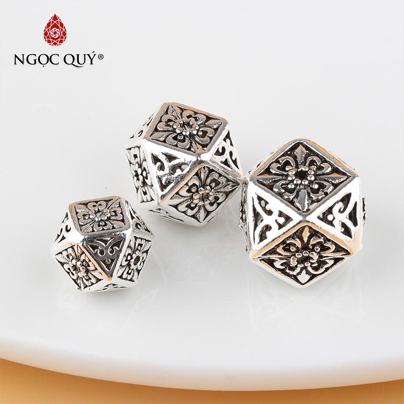[HCM]Charm bạc xỏ ngang nhiều cạnh - Ngọc Qúy Gemstones