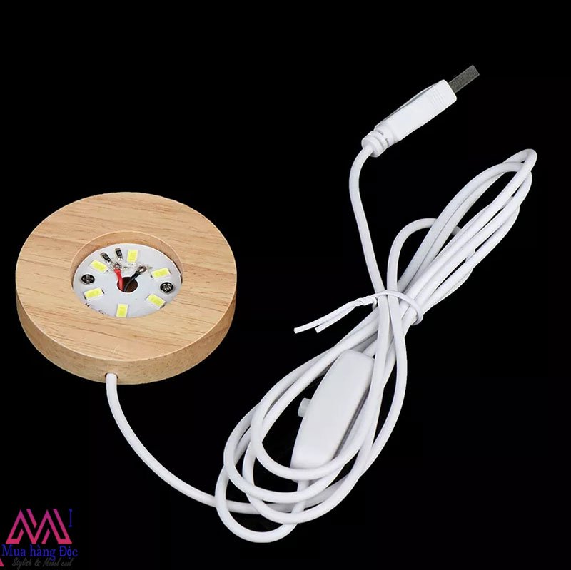 Bộ quà tặng quả cầu pha lê 3d larser led chó sói 6cm