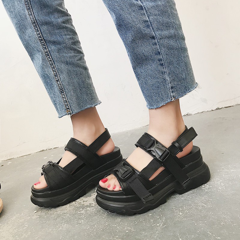 [Lấy mã giảm thêm 30%]Sandal Ulzzang Đế Cao 7Cm (ẢNh ThậT Ở CuốI)