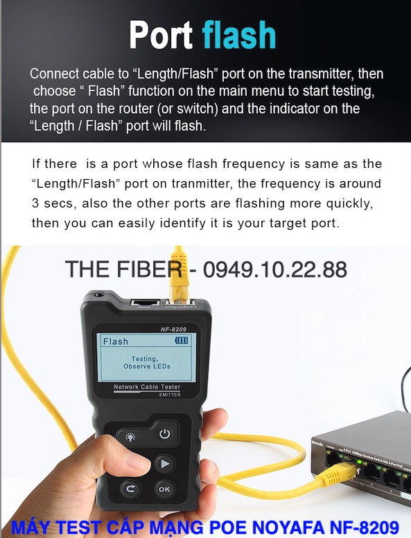 Máy test và dò cáp mạng POE NOYAFA NF-8209