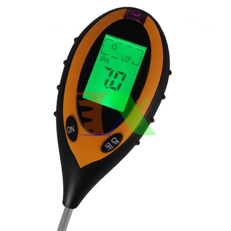 PH meter electronic, instrument pH meter soil 4 in 1, pH test strips, độ ẩm, light, temperature