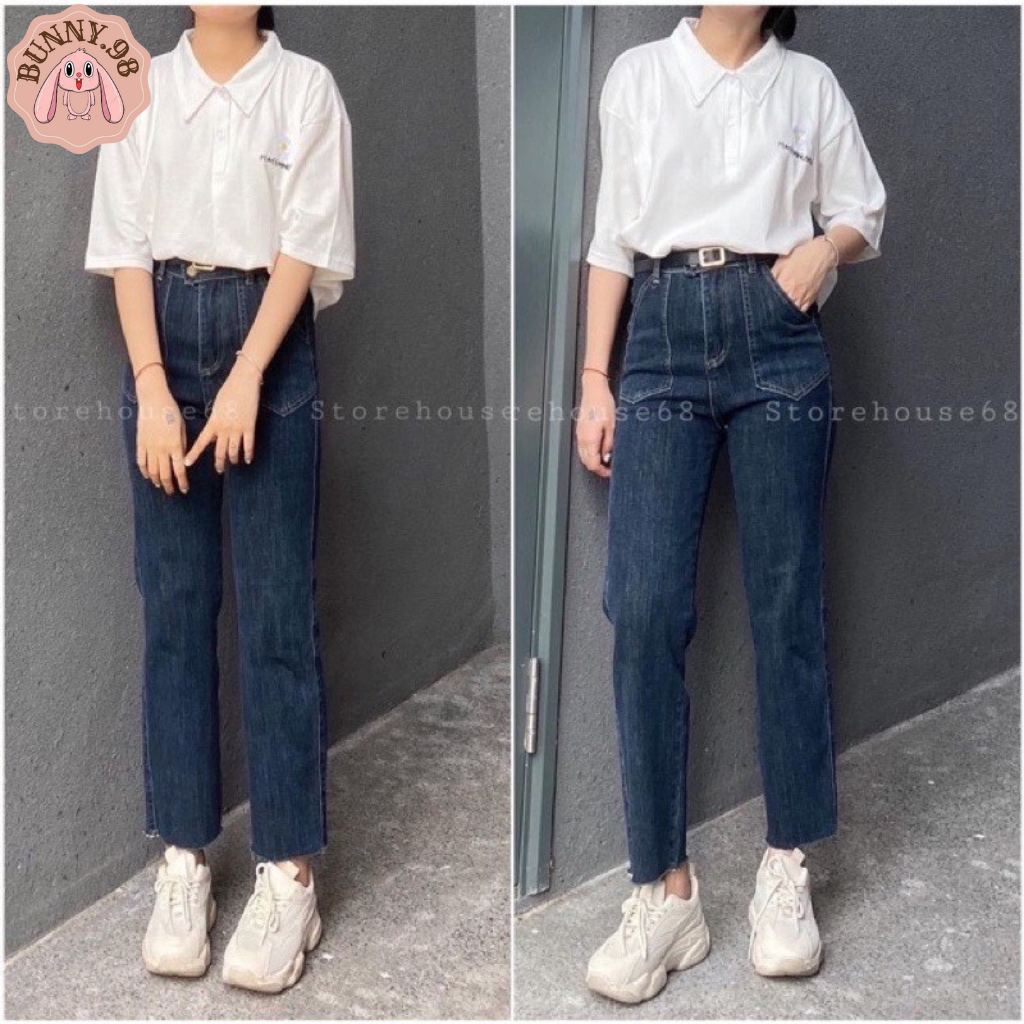 Quần jean ống đứng basic , có video ảnh thật