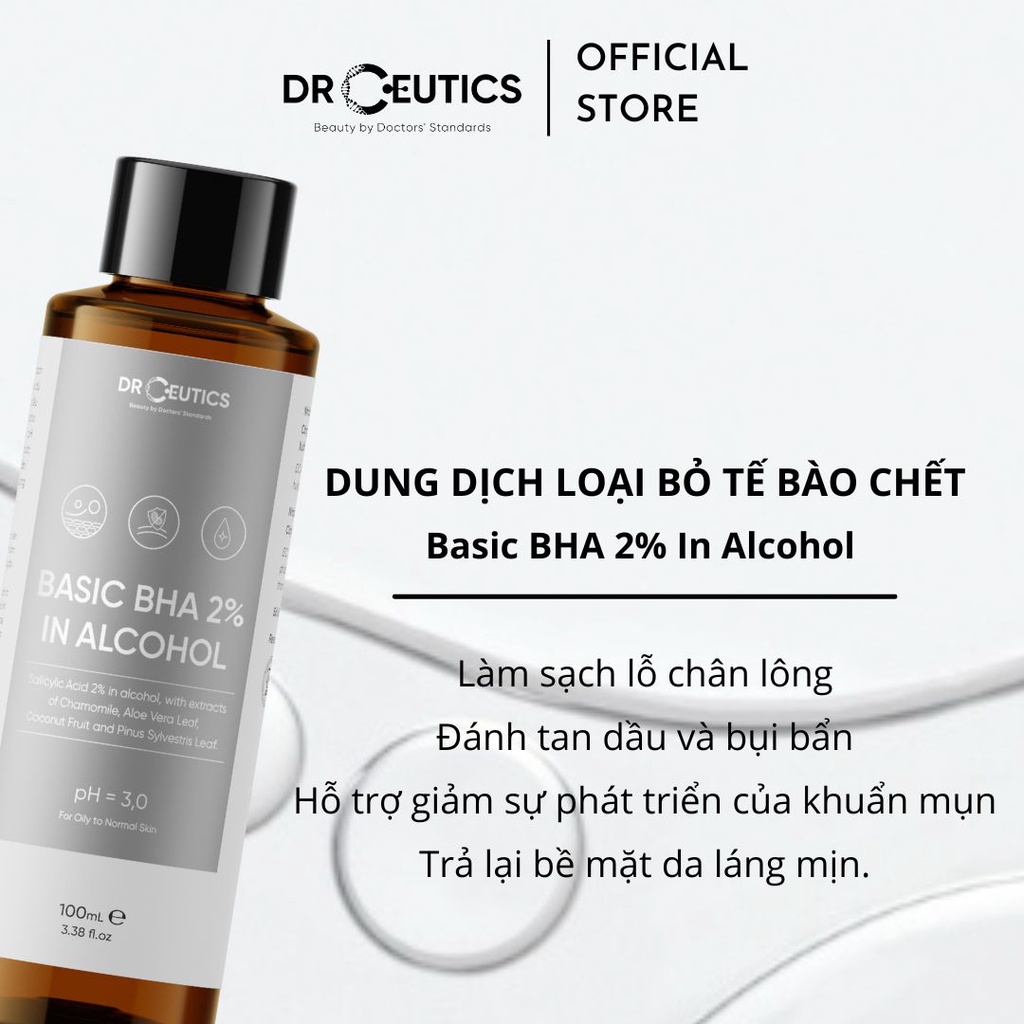 Toner DrCeutics 2% BHA Làm Sạch Và Cân Bằng Da