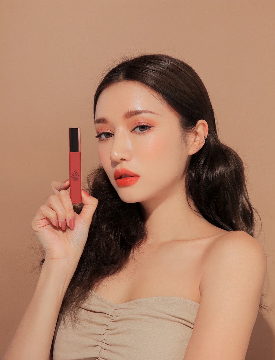 Son kem mịn lì 3CE Cloud Lip Tint, cam kết hàng chuẩn chính hãng, màu immanence, macaron red, live a little, needful, peach tease, blossom day, active lady