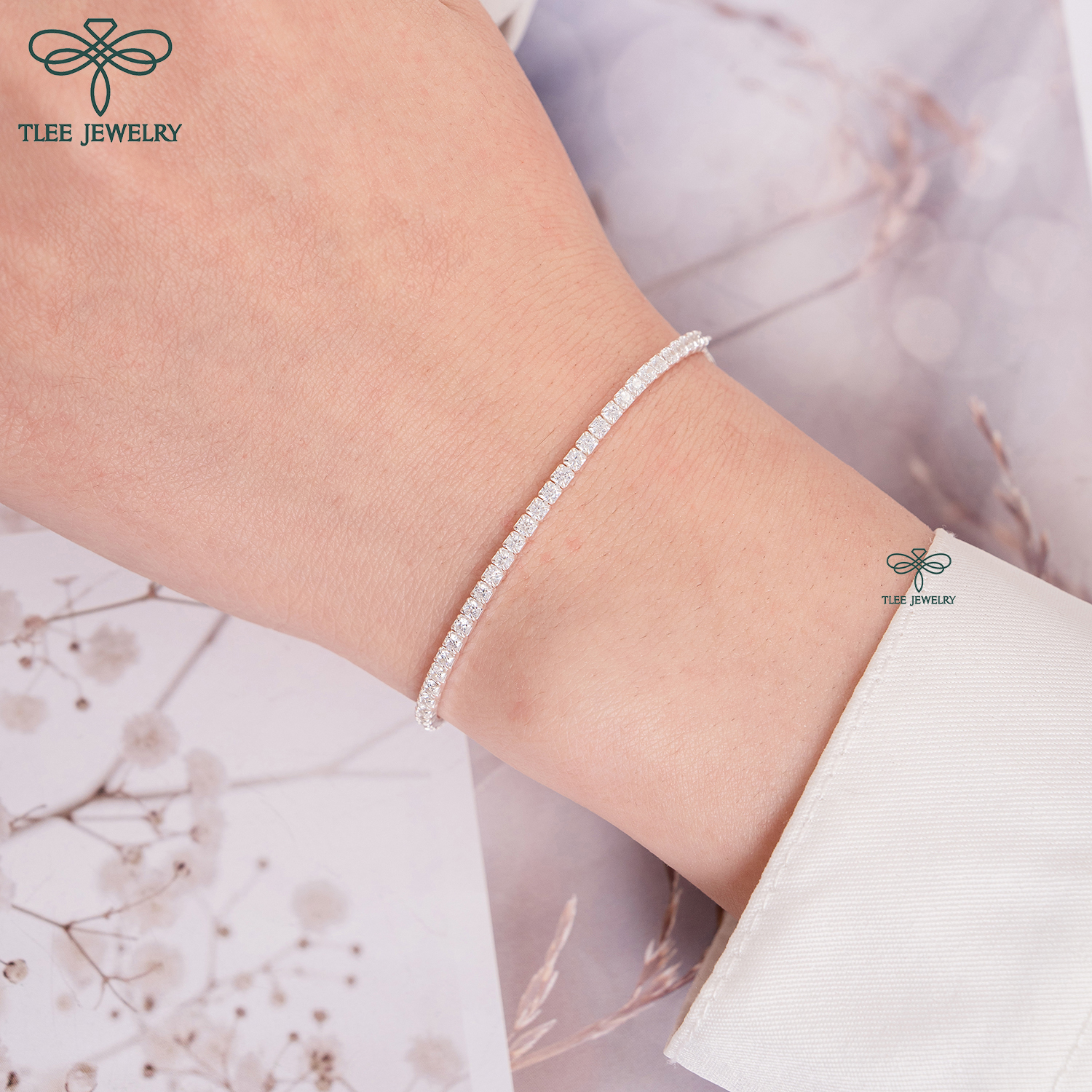 Lắc tay bạc nữ TLEE full dải đá lấp lánh TleeJewelry LT0122