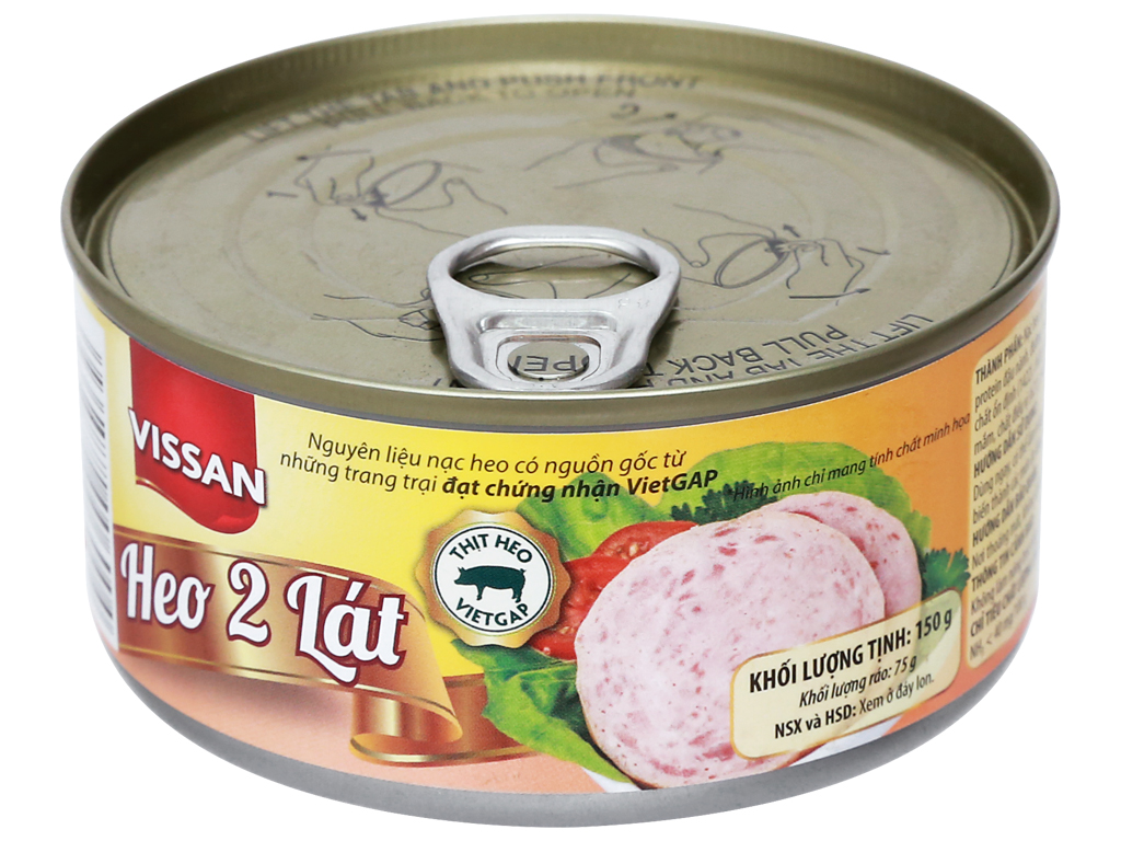 Heo 2 lát Vissan 150g (Date mới) LON IN
