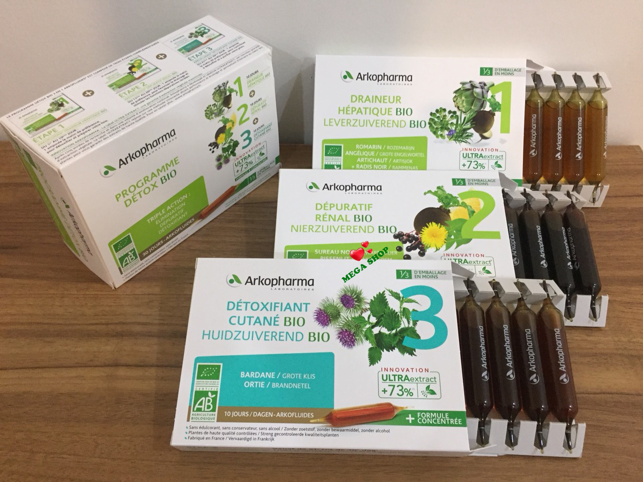 DETOX THẢI ĐỘC GAN - THẬN - DA Arkopharma Programme Detox Bio 30 ngày - Hàng Pháp
