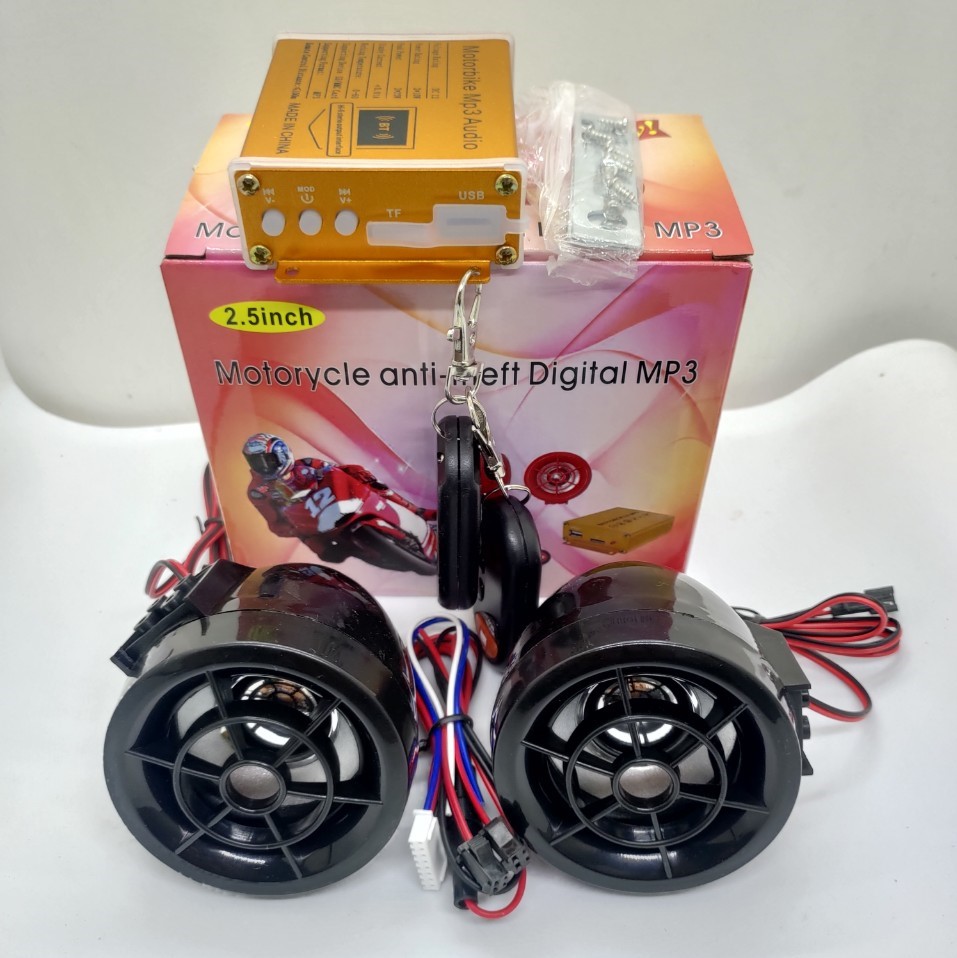 Loa nghe nhạc xe máy 2in1, khóa chống trộm xe máy chuyên nghiệp cao câp lắp các loại xe