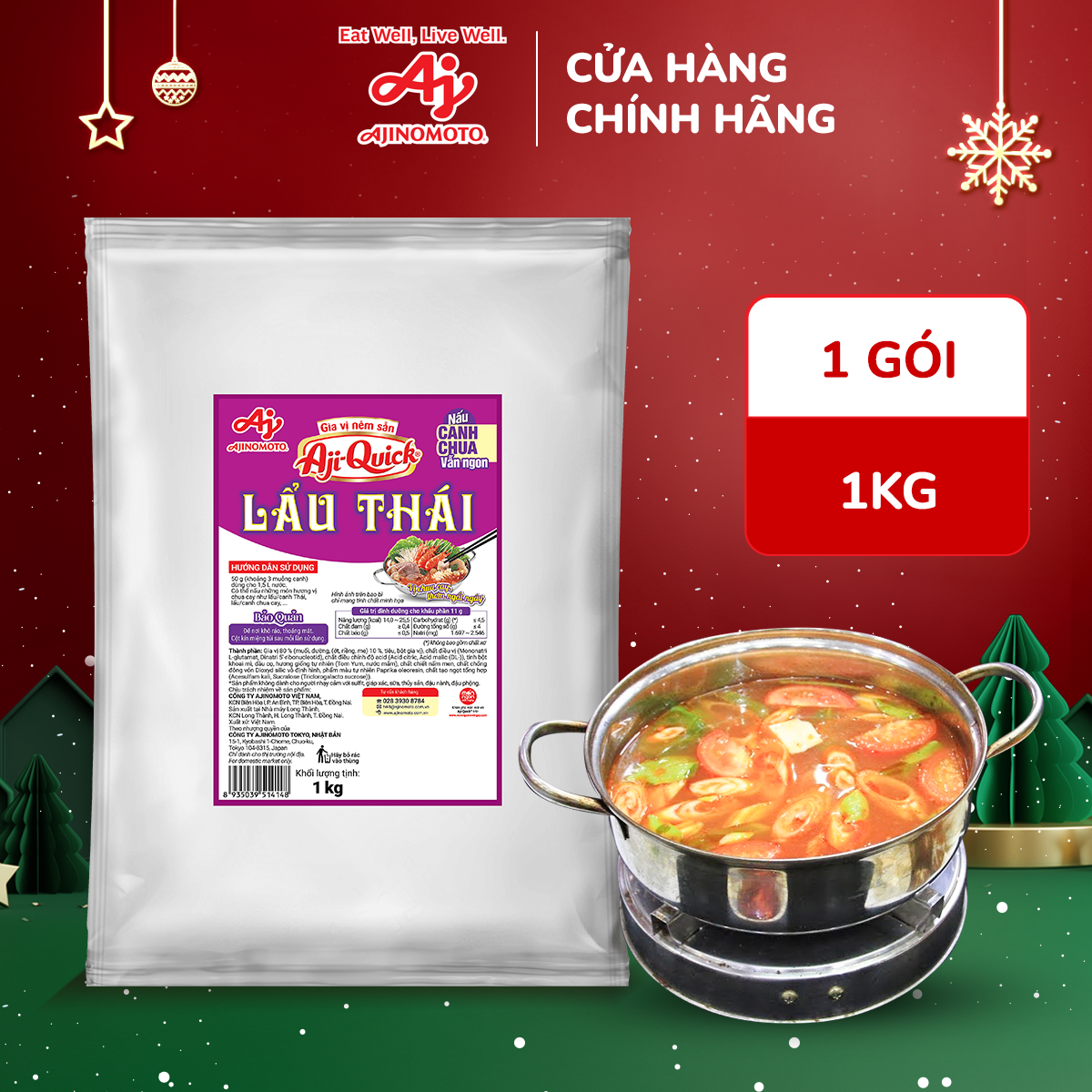 Gia Vị Nêm Sẵn Aji-Quick® Lẩu Thái 1kg/Gói