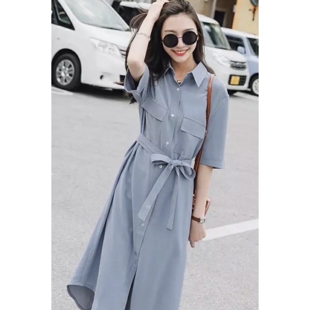 Đầm sm xanh túi hộp