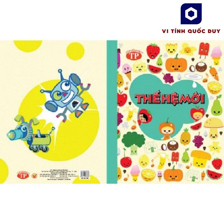 Tập vở 96 trang Tiến Phát Thế Hệ Mới 5 ô ly. Định lượng 70gsm. Lốc 10 quyển. Dùng cho học sinh, sinh viên, nhân viên văn phòng. Vi Tính Quốc Duy