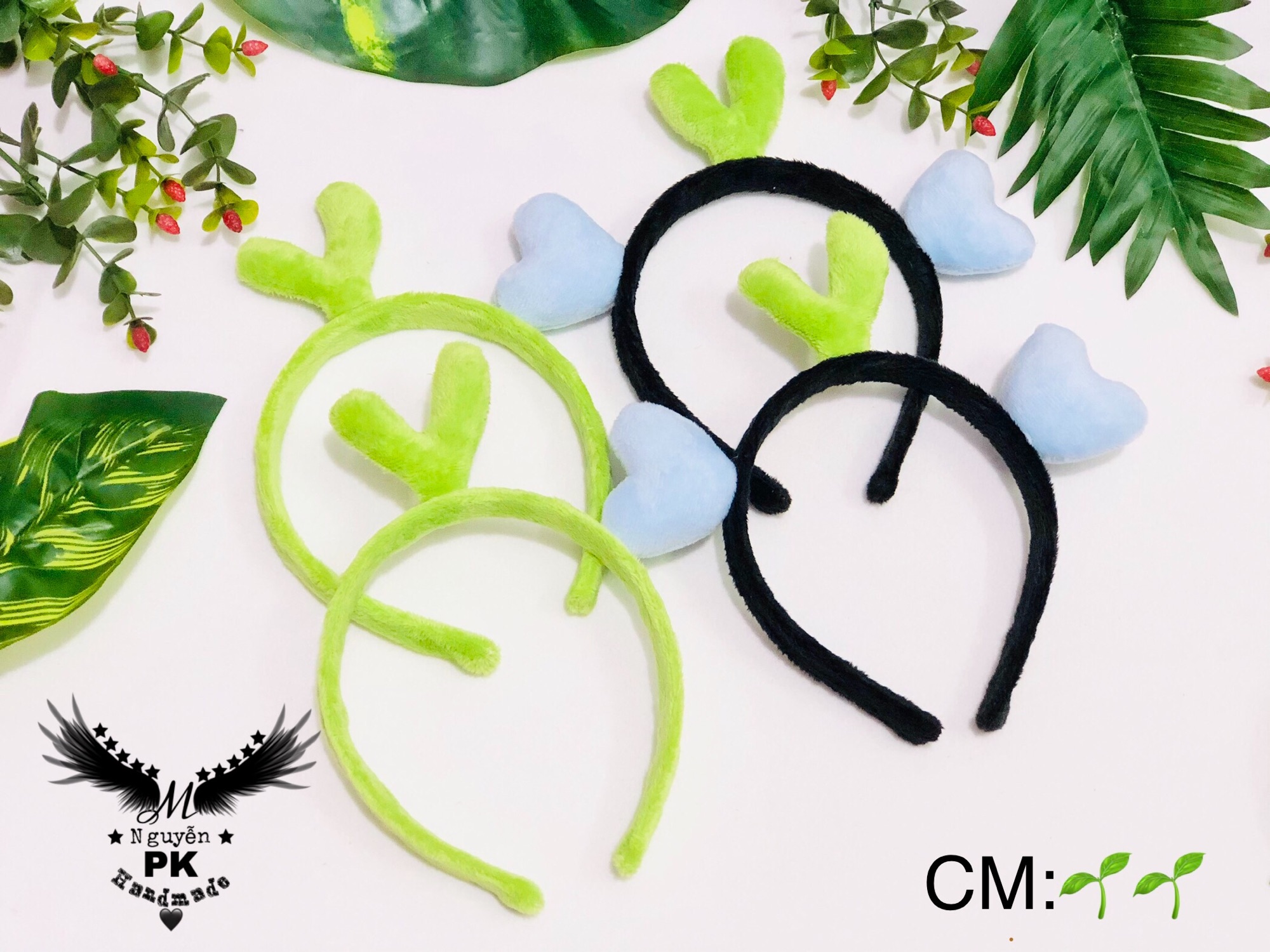 [HCM]Băng đô cài tóc mầm non xanh