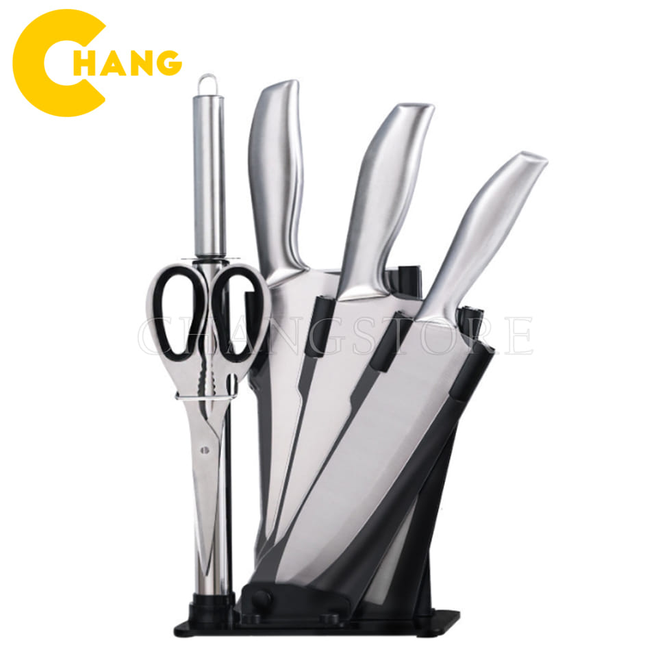 Bộ Dao Nhật Bản Seki 6 Món Làm Từ Thép Không Gỉ Có Kệ Để Dao