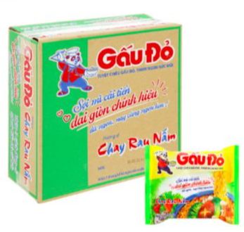 Mì Gấu Đỏ chay rau nấm gói 62g( thùng 30 gói)