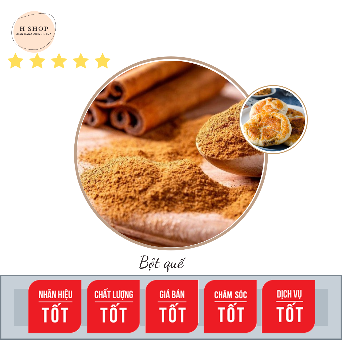 Bột quế nguyên chất làm gia vị nấu ăn, làm bánh - gói 20g, 50g, 100g