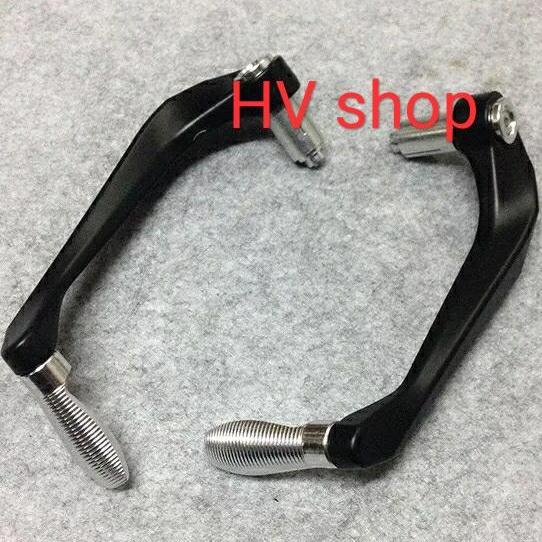 Gu tay thang xe may bộ 2 Gù bảo vệ tay thắng CNC moto xe máy hv shop ( đen - xám ) (1 cặp )