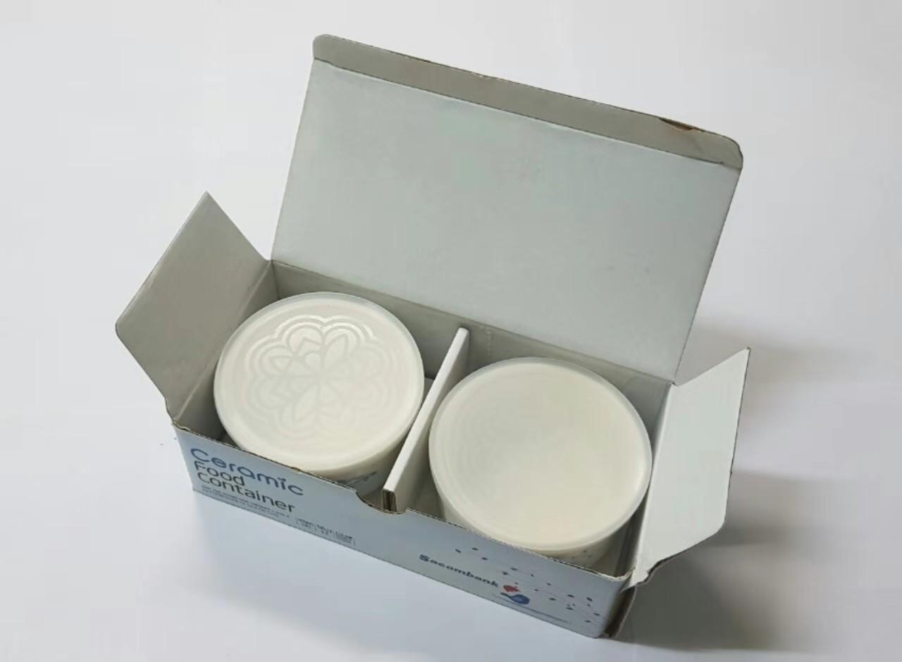 Bộ hộp gồm 2 chén sứ có nắp đậy Cao cấp ( tính năng sp xem ở hình cuối)