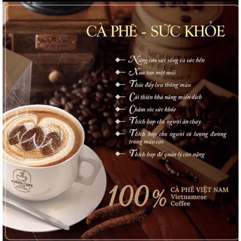 Cà phê trùng thảo 15 gói (Cordy Cafe) Thiên Sư