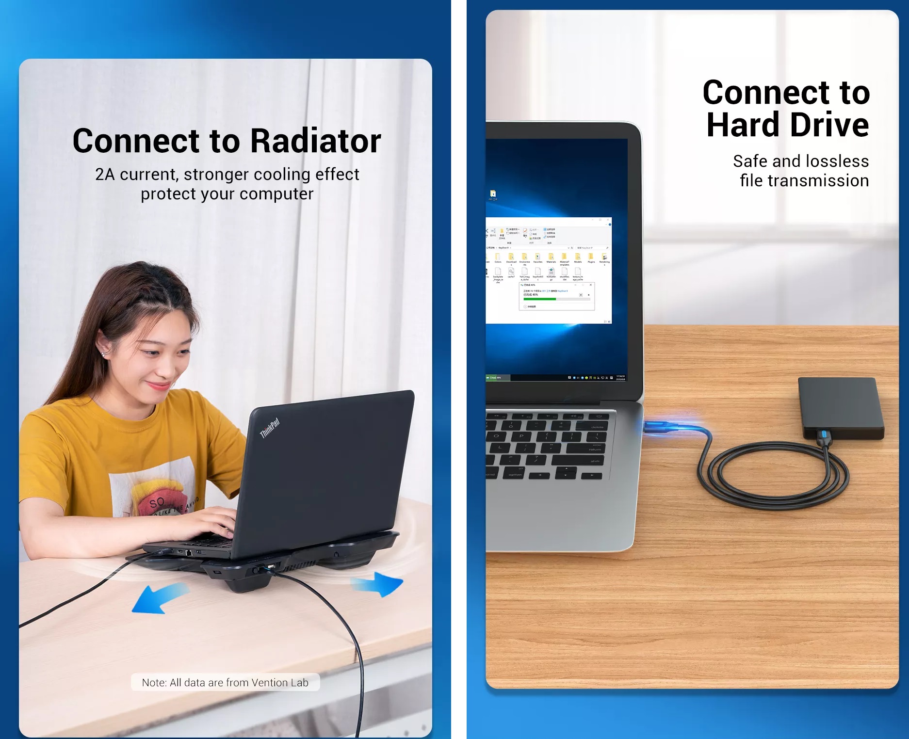 [ Usb3.0  to Usb 3.0 ] Cáp 2 đầu USB 3.0 / USB 2.0 Vention CON / COJ