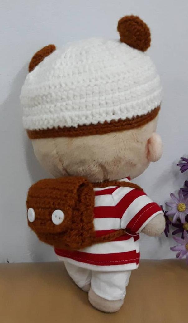 Mũ gấu + ba lô đi học Outfit doll kpop