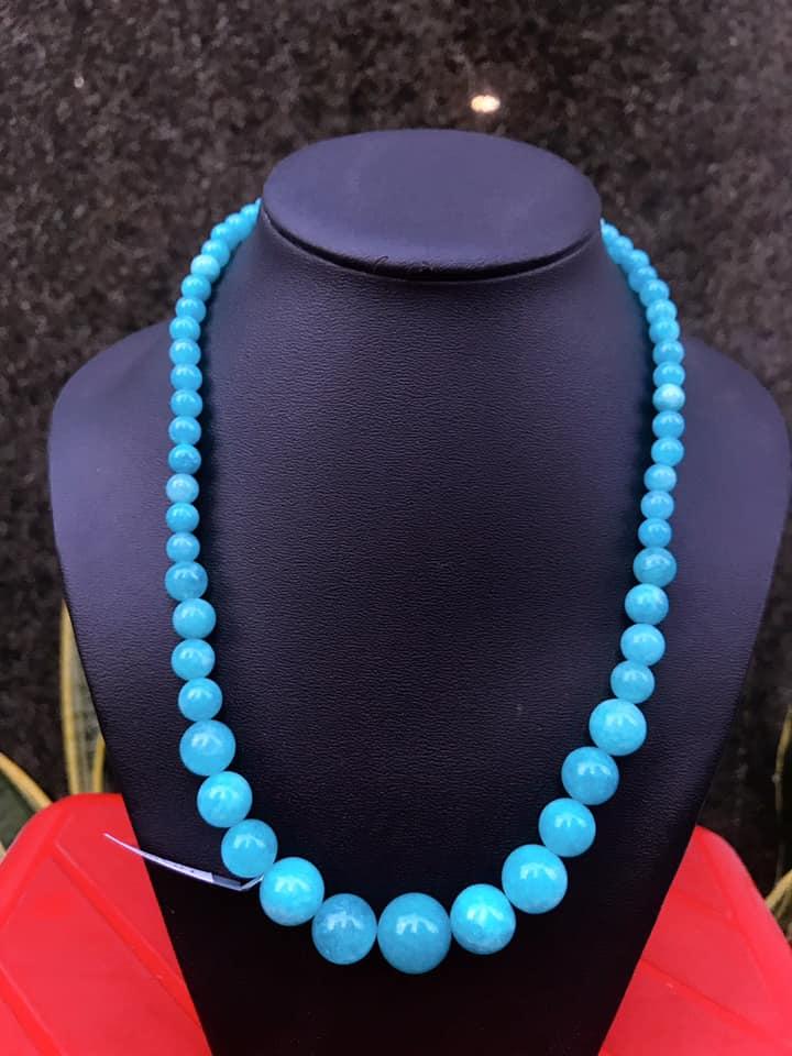 [HCM]VÒNG CỔ ĐÁ AMAZONITE XANH NGỌC THANH KHIẾT