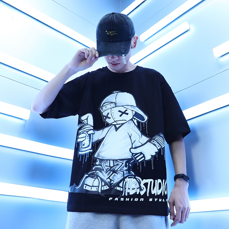 [ Hoàn Tiền Max ] Bộ Quần Áo Thun Nam Mùa Hè Ngắn Tay Phối Màu Loang Trẻ Trung Năng Động Sành Điệu Blue Monday MEN QA 086