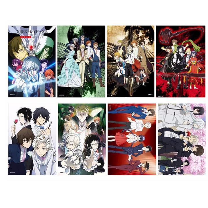 Poster Bungou Stray Dogs Văn hào lưu lạc tranh treo album ảnh in hình anime chibi 8 tấm