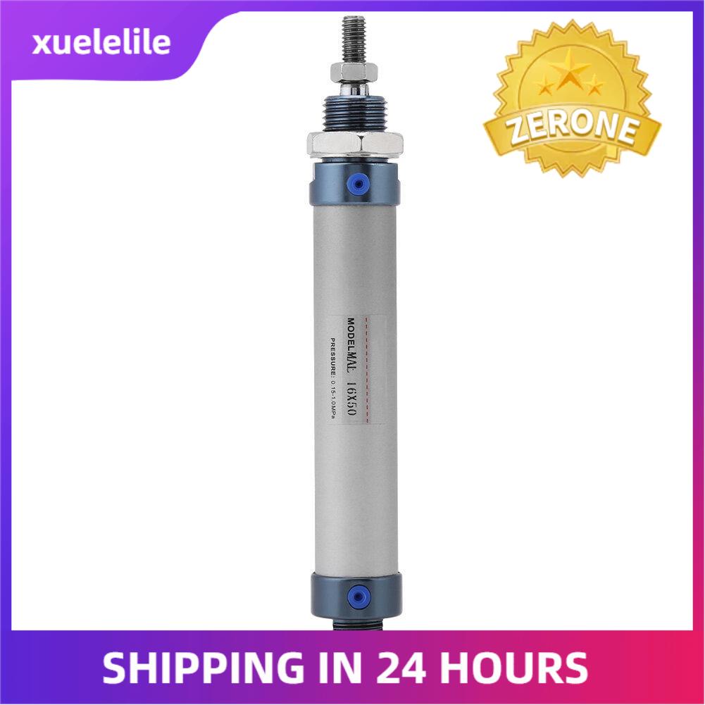 1pc 16mm Compact Air Cylinder Mini Aluminum Alloy Air Pneumatic Cylinder Dual Acting Stroke Pneumatic Cylinder 50mm M6 Thread