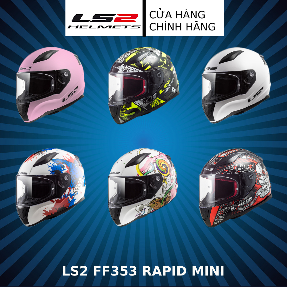 Mũ bảo hiểm Fullface cho trẻ em LS2 FF353 Rapid Mini