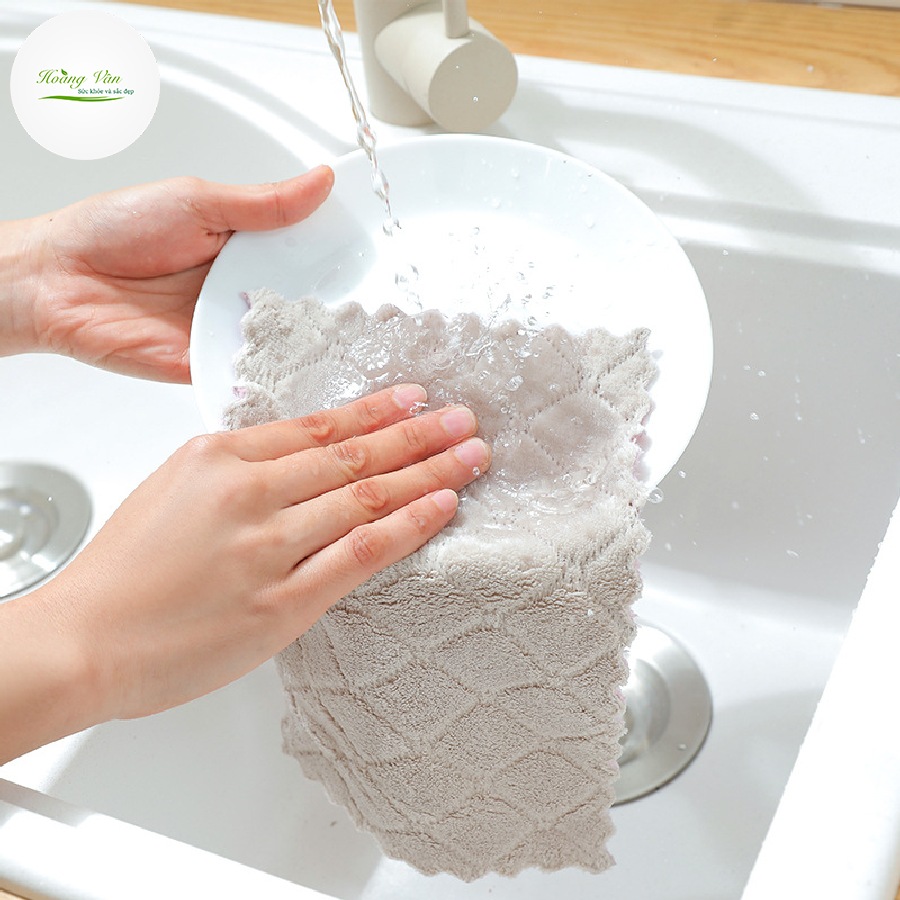 Khăn lau chén bát vải mịn thấm hút tốt