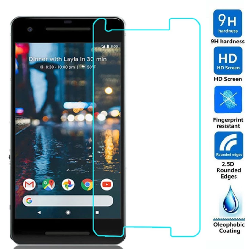 Kính cường lực trong suốt cho Google Pixel 2 (Kèm miếng lau)