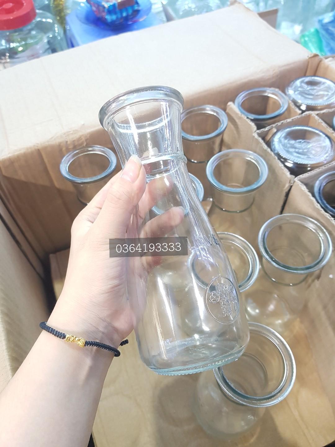 Ly sinh tố thủy tinh 350ml ly eo love