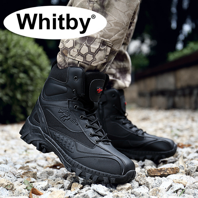 Whitby 2021 Mặc Chịu Chống Trơn Trượt Giày Da Nam Chống Nước Ngoài Trời Đi