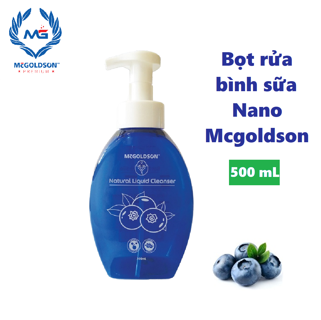 [HCM]Bọt rửa bình sữa Nano McGOLDSON (Chiết xuất Blue berry)