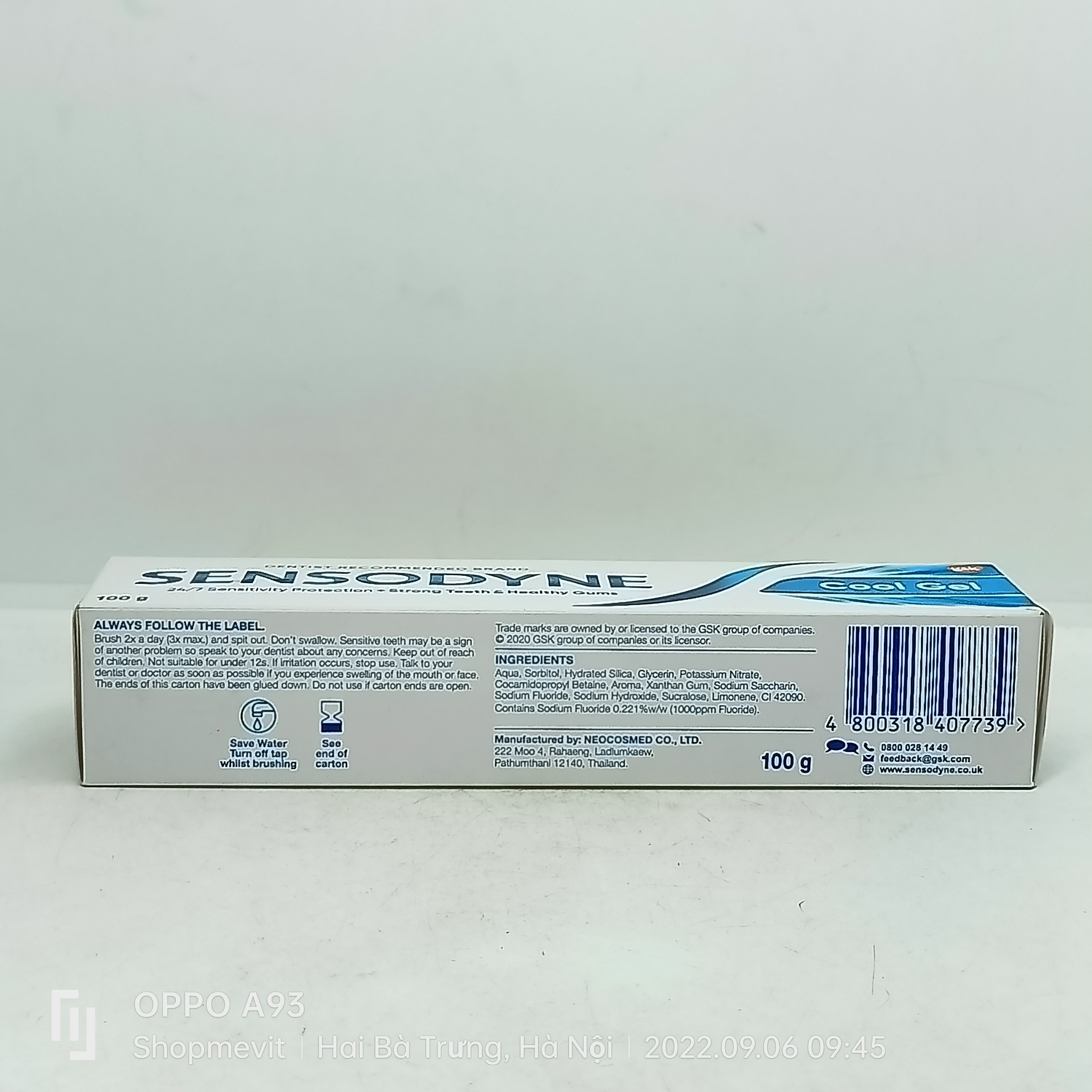 Kem Đánh Răng Sensodyne Cool Gel - Tuýp 100g