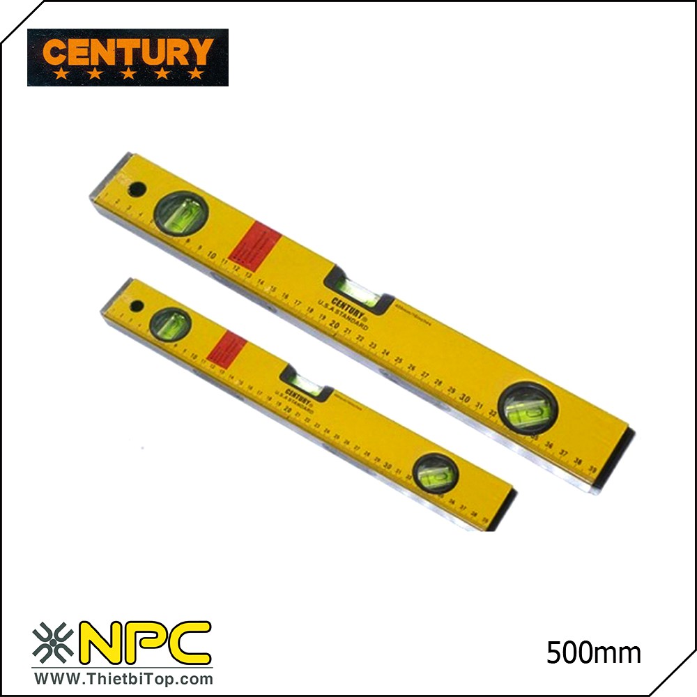Thước thủy (Ly vô) vàng 50cm CENTURY 49-032
