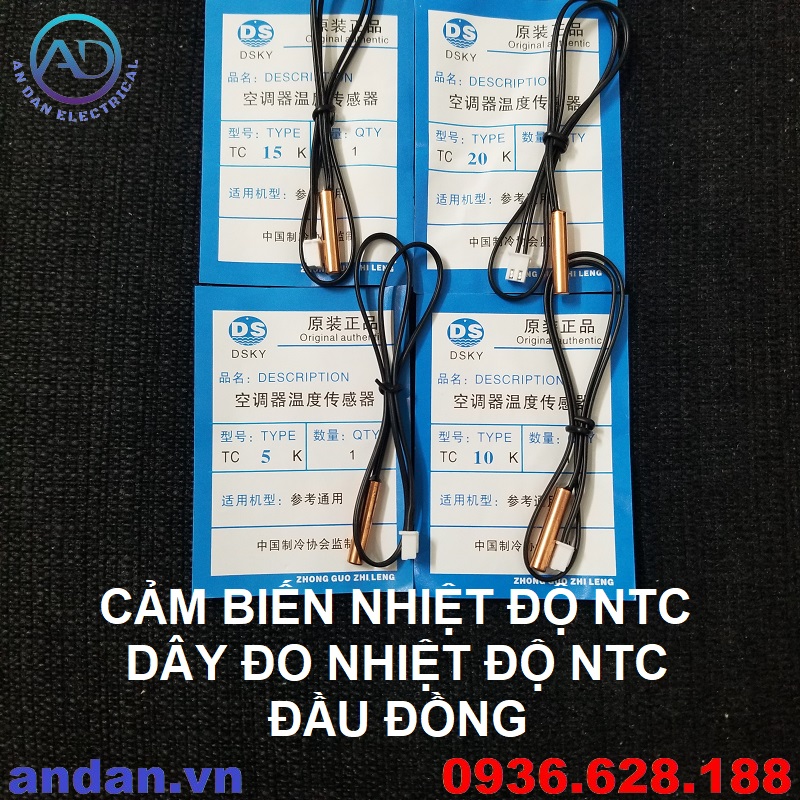 Dây đo nhiệt độ NTC, Sensor nhiệt đầu nhựa - đầu đồng 5K 10K 15K 20K ...