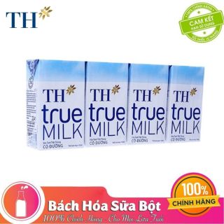 Chính hãng Sữa Tươi Tiệt Trùng TH True Milk 110ml Có Đường 1 Lốc 4 Hộp thumbnail