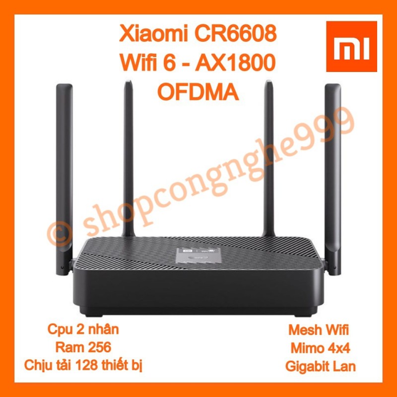 Bảng giá Bộ phát wifi router wifi Xiaomi CR6608 [Tiếng Việt] chuẩn WIFI 6 AX1800 Mesh Lan Gigabit 4 anten chịu tải 128 máy Phong Vũ