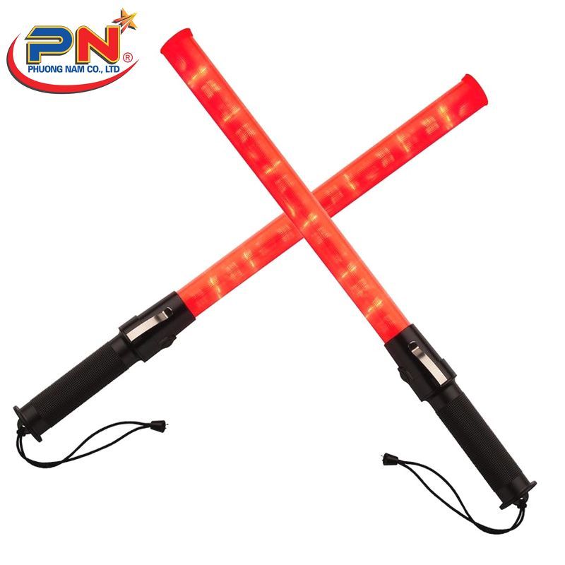 Gậy đèn chỉ huy 45cm dùng pin điều khiển cảnh báo công trình, điều khiển an toàn giao thông