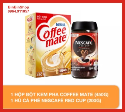 Combo 1 hủ cà phê NESCAFE Red Cup 200g và 1 hộp Bột kem COFFEE MATE 450g