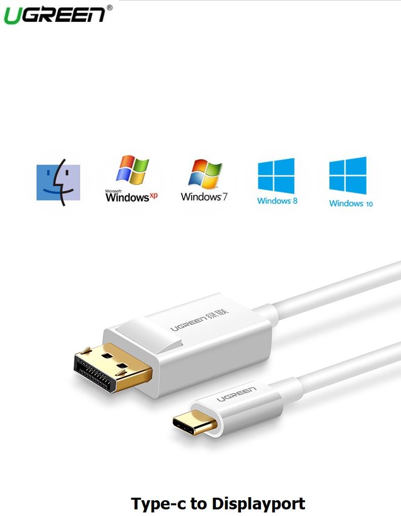 Cáp type-C ra Displayport dài 1,5m Ugreen 40420
