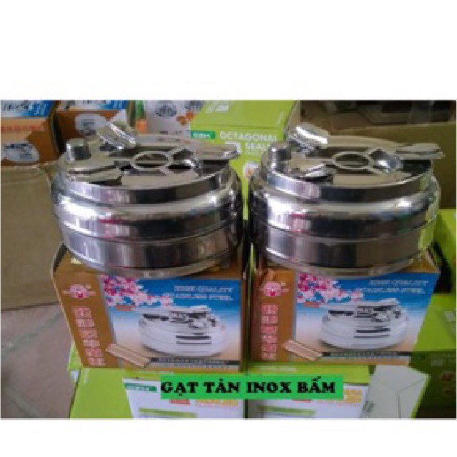 Gạt Tàn Inox Bấm Nút Tiện Dụng