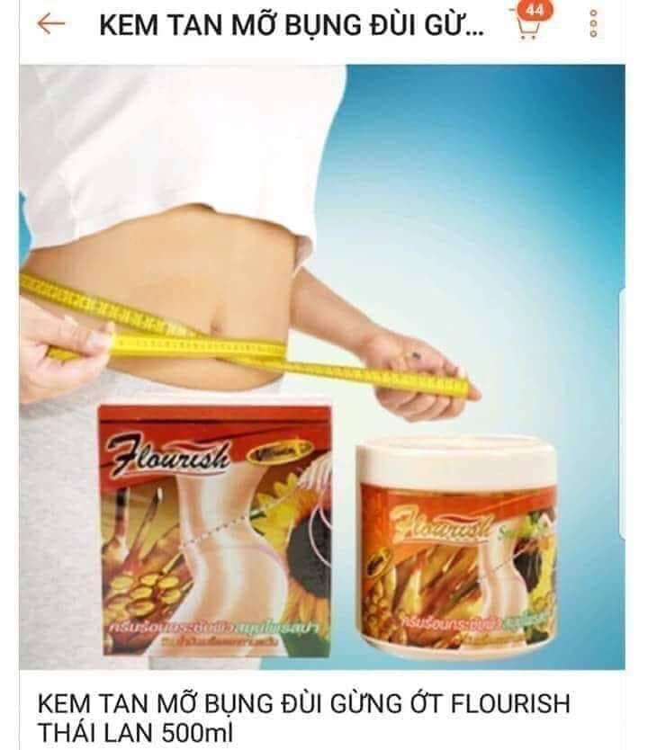 Kem tan mỡ bụng gừng ớt Flourish Thái Lan