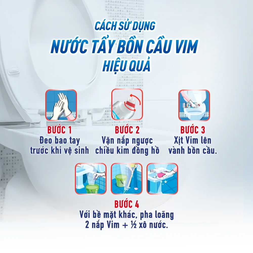 Gel tẩy rửa Vim trắng sáng 425ml