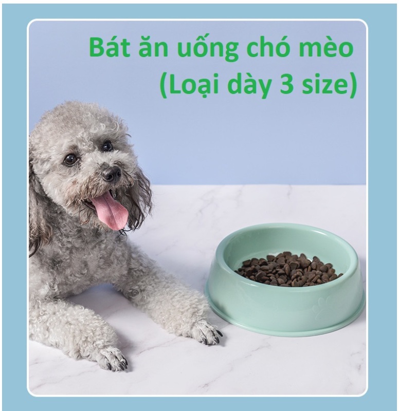 Doremiu- Bát ăn chó mèo (4 size) chén ăn đơn thú cưng bằng nhựa siêu bền