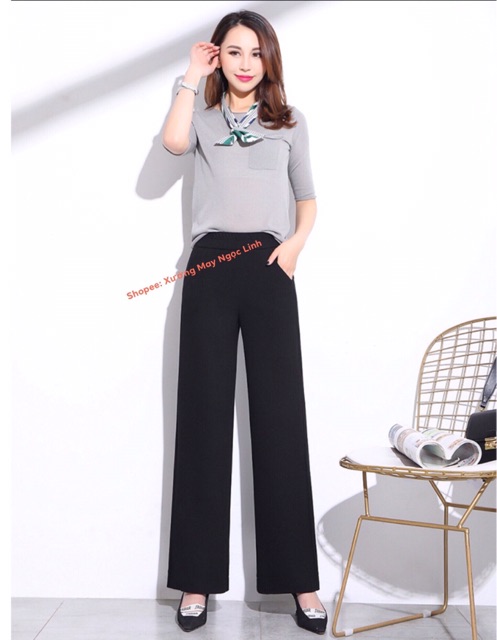 Quần Culottes Dáng Dài Cạp Khóa Chìm