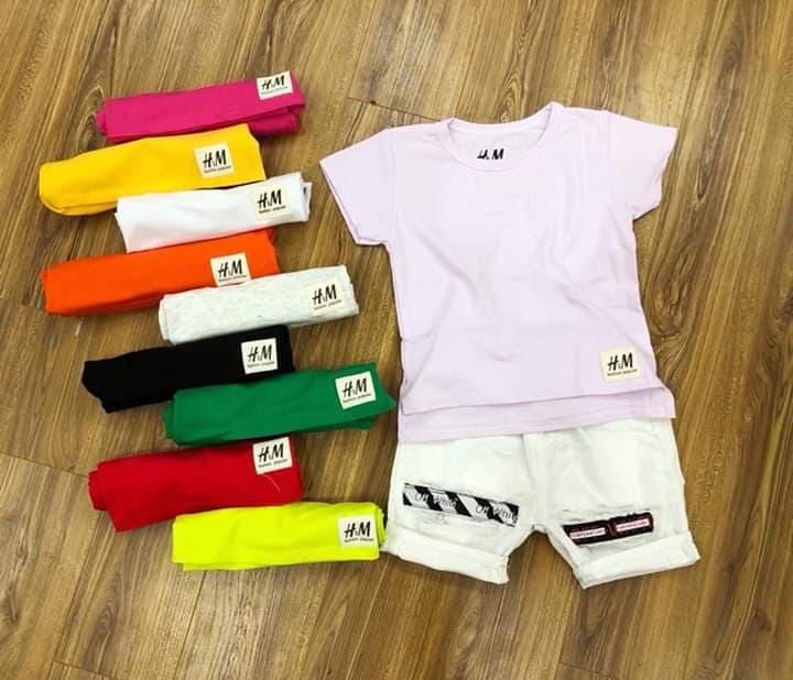 áo thun cotton ngắn tay bé trai bé gái