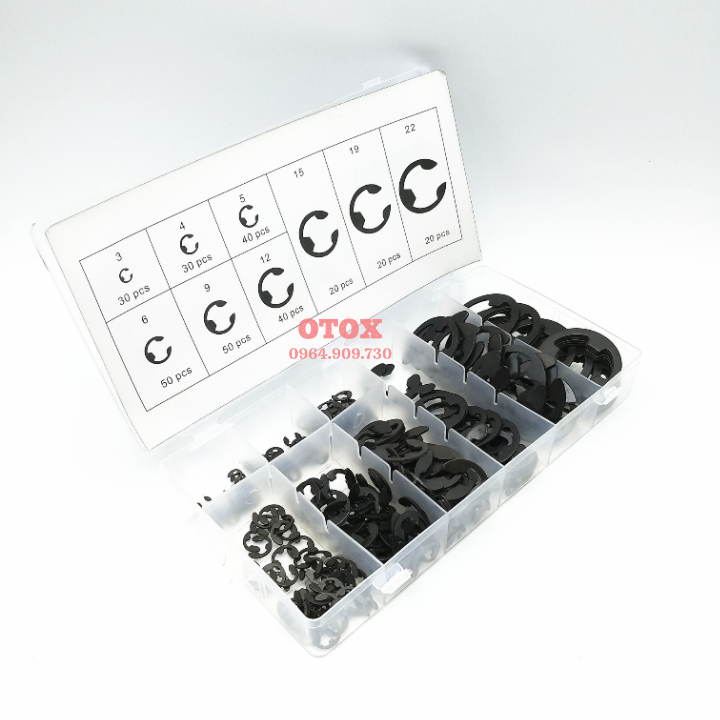 chốt móng ngựa, phe cài e-clip 300pc otox
